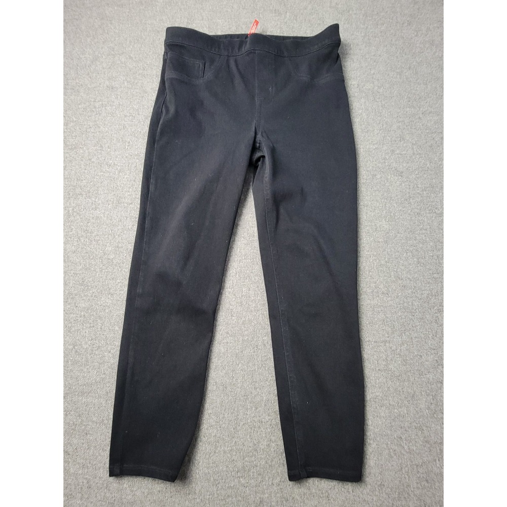 Spanx Skinny Pull On Ponte Stretch Ankle Pants Women Size Medium Petite Black